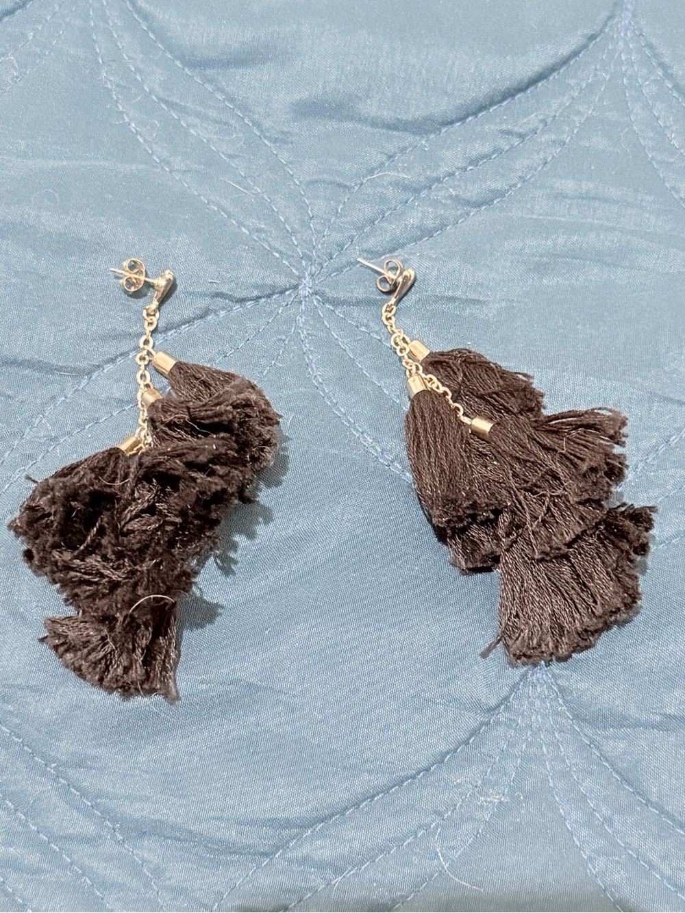 Women’s Black Tassel Dangle Earrings - Unbranded